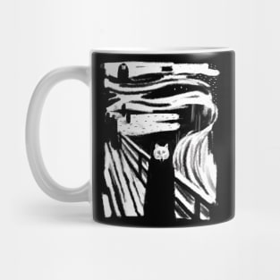 White Cat Screaming - Scream Expressionism Fine art Mug